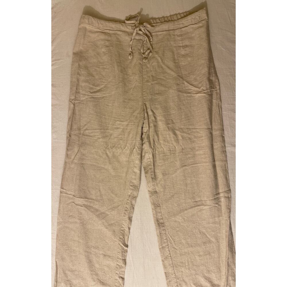 Sag Harbor Womens Size XL Linen Rayon Wide Leg Pants Casual‎
